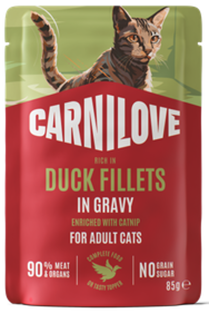 Carnilove® Paté Pouch Duck Fillets in Gravy with Catnip for Adult Cats 85gr